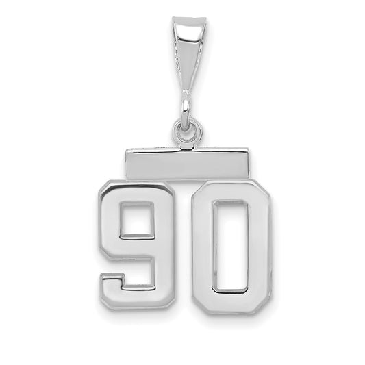 14kw Small Polished Number 90 Charm