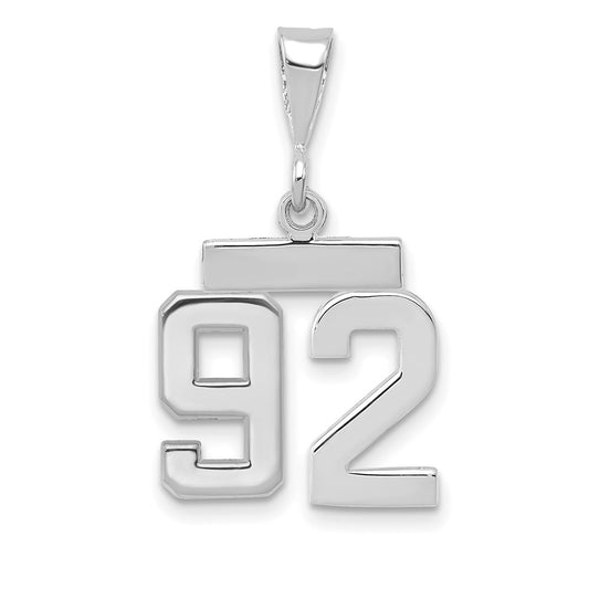 14kw Small Polished Number 92 Charm
