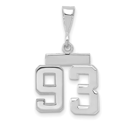 14kw Small Polished Number 93 Charm