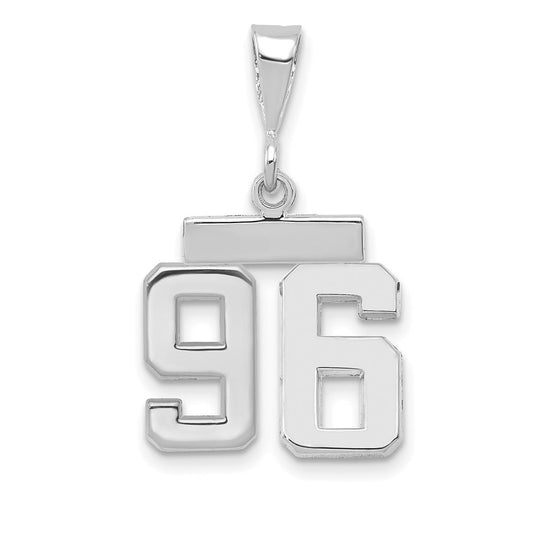 14kw Small Polished Number 96 Charm