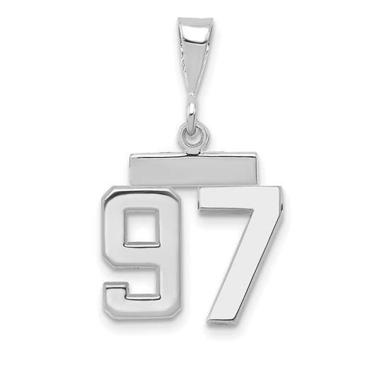 14kw Small Polished Number 97 Charm