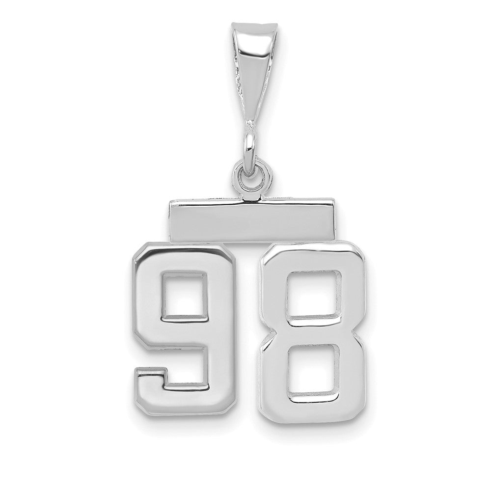 14kw Small Polished Number 98 Charm