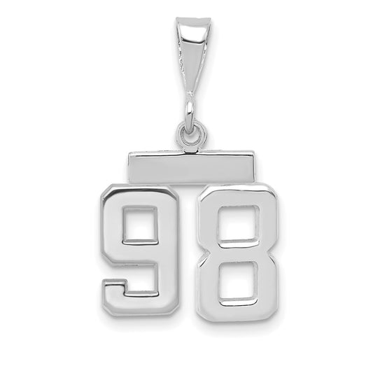 14kw Small Polished Number 98 Charm