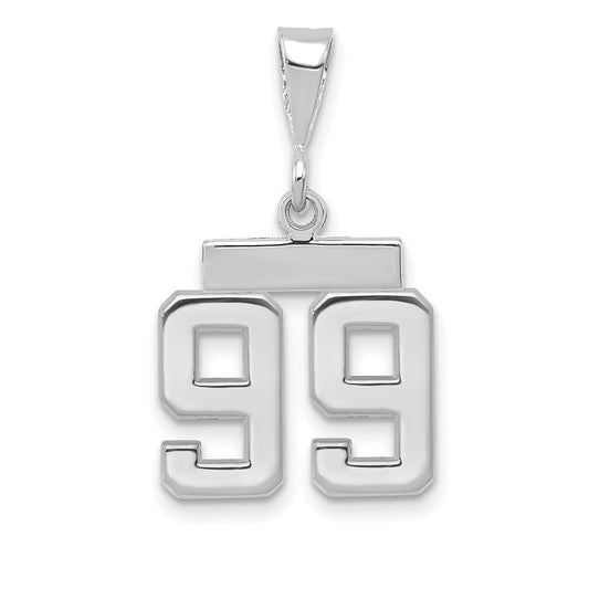 14kw Small Polished Number 99 Charm