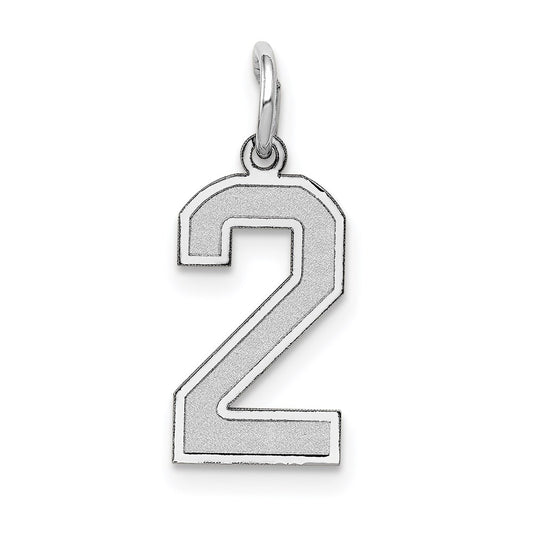 14kw Small Satin Number 2 Charm