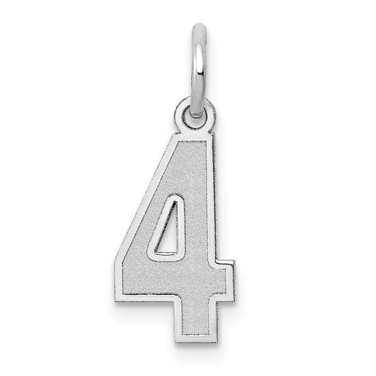 14kw Small Satin Number 4 Charm