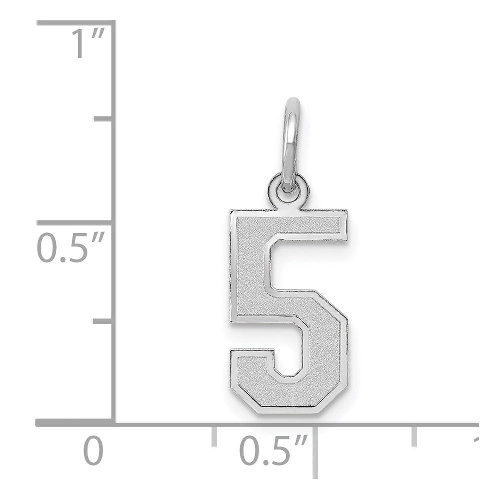 14kw Small Satin Number 5 Charm