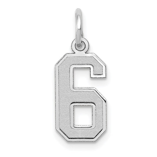 14kw Small Satin Number 6 Charm