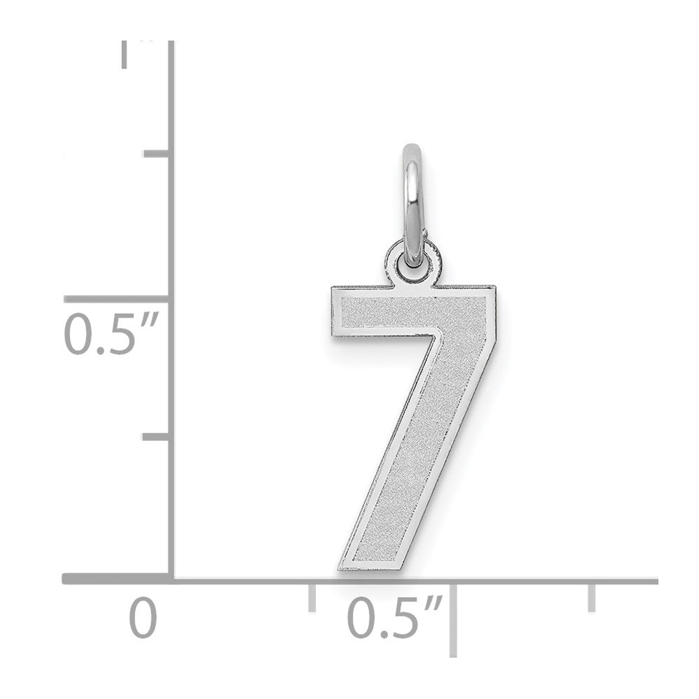14kw Small Satin Number 7 Charm