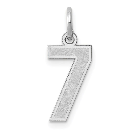 14kw Small Satin Number 7 Charm