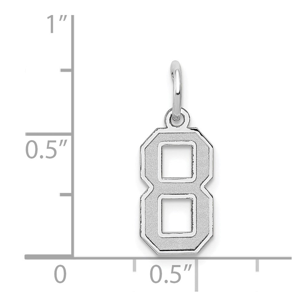 14kw Small Satin Number 8 Charm