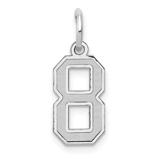 14kw Small Satin Number 8 Charm