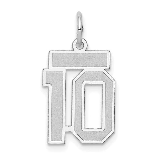 14kw Small Satin Number 10 Charm