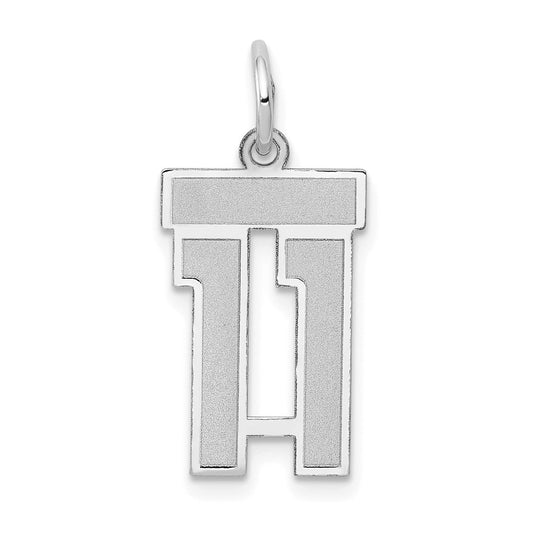 14kw Small Satin Number 11 Charm