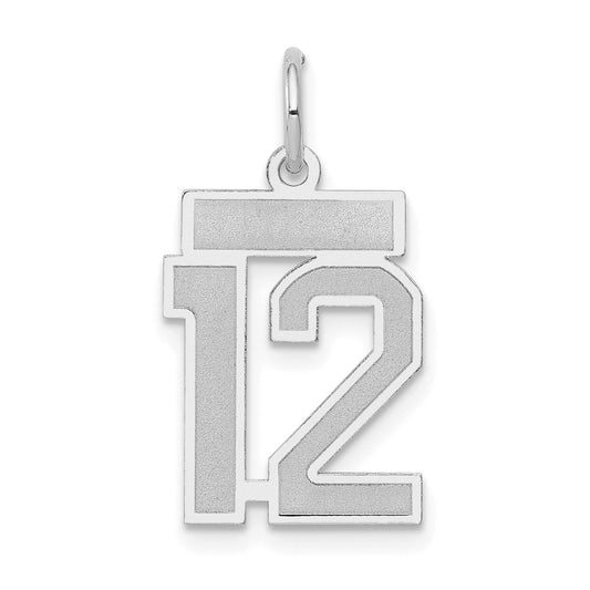 14kw Small Satin Number 12 Charm