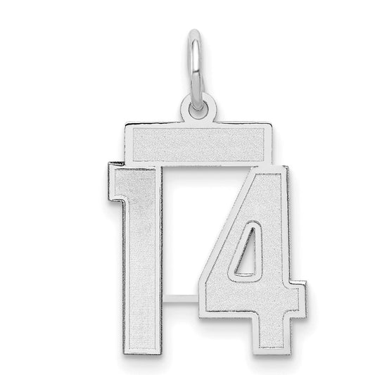 14kw Small Satin Number 14 Charm