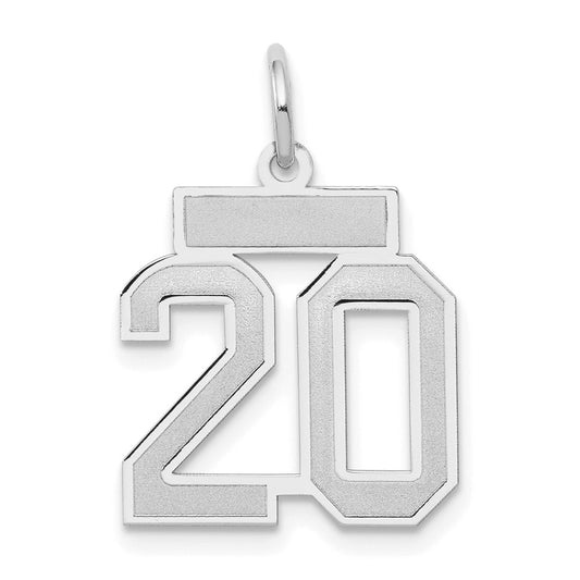 14kw Small Satin Number 20 Charm
