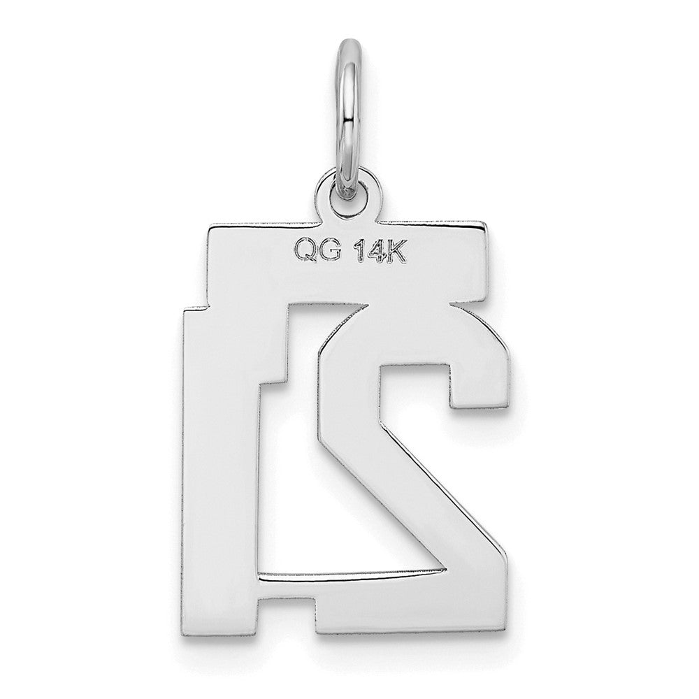 14kw Small Satin Number 21 Charm