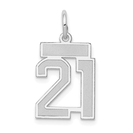 14kw Small Satin Number 21 Charm