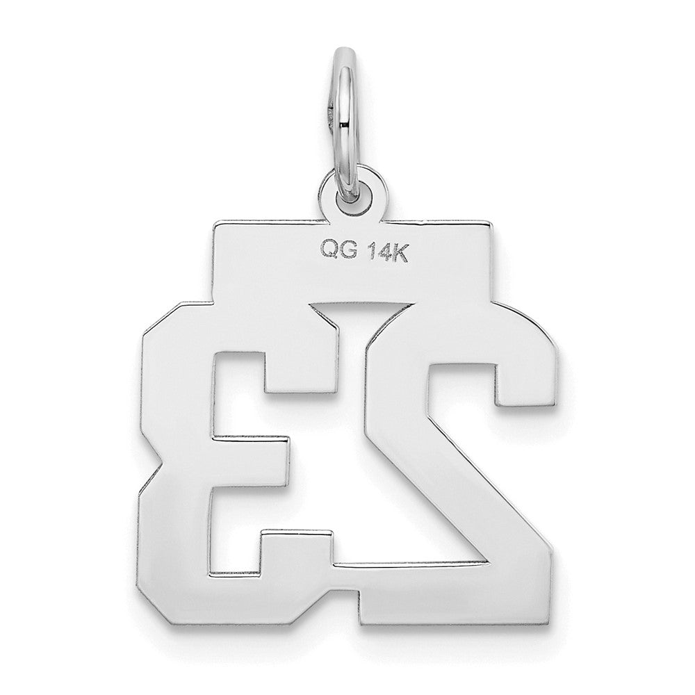 14kw Small Satin Number 23 Charm