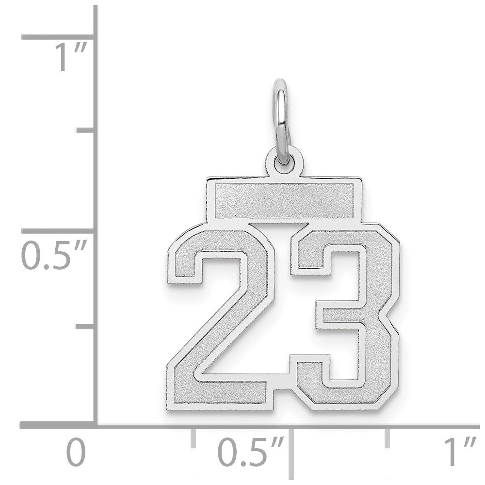 14kw Small Satin Number 23 Charm