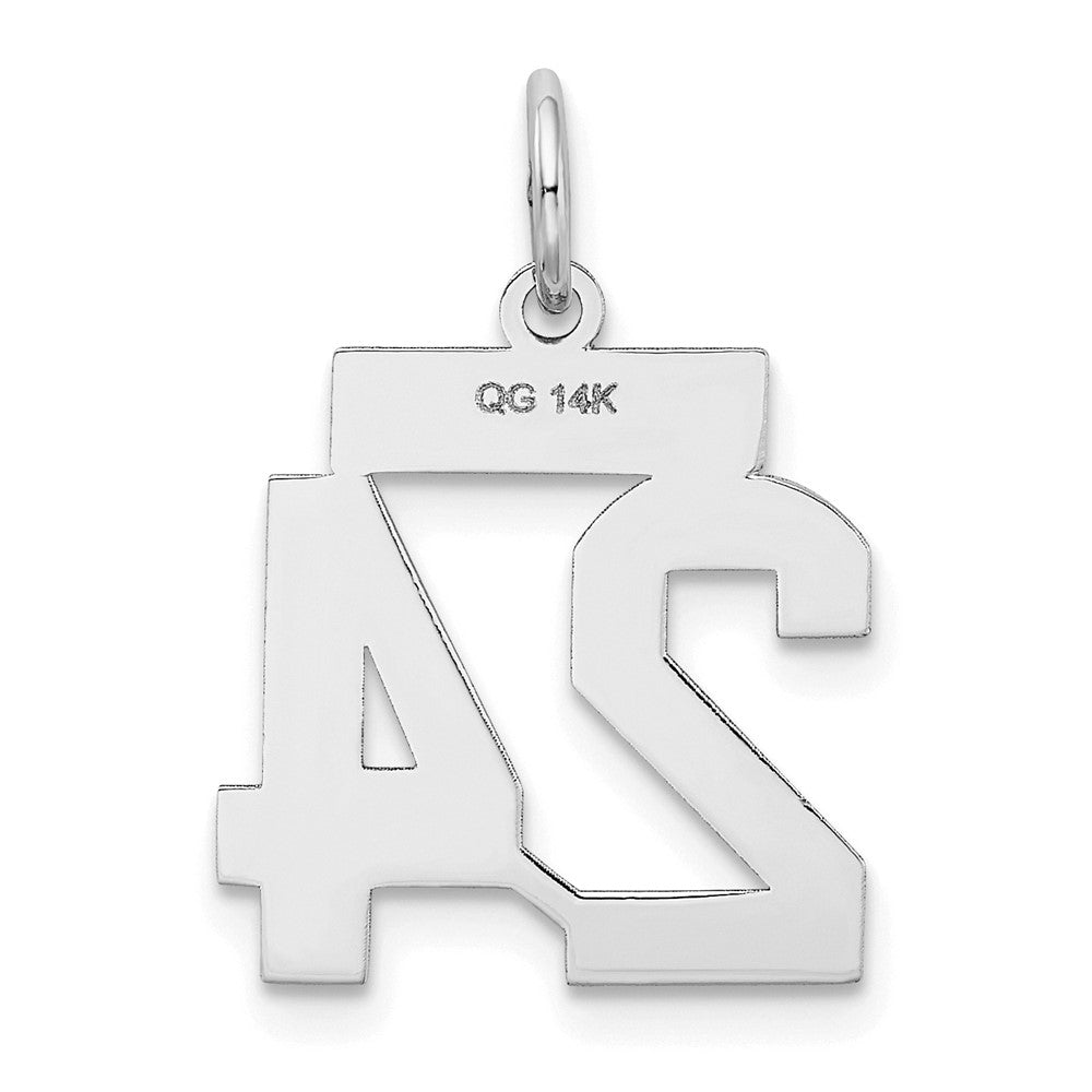 14kw Small Satin Number 24 Charm