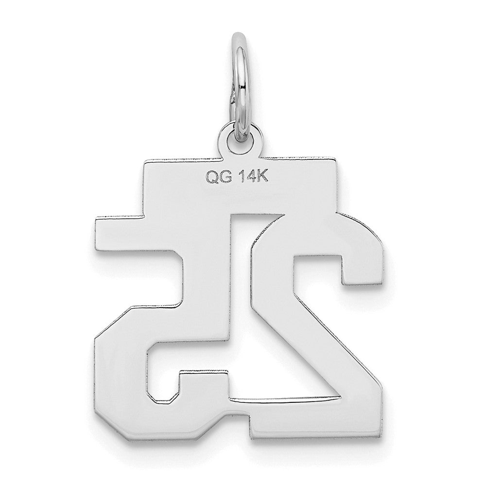 14kw Small Satin Number 25 Charm