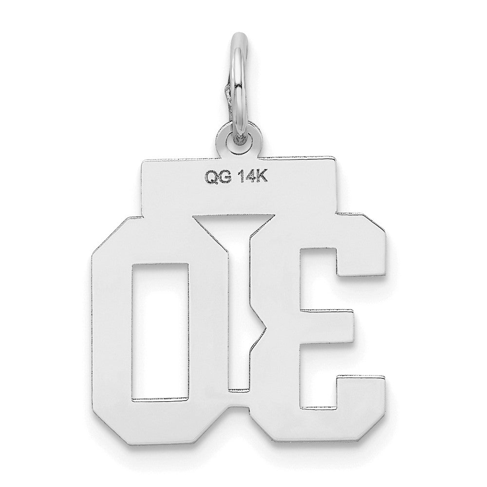 14kw Small Satin Number 30 Charm
