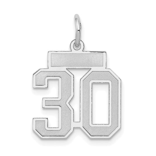 14kw Small Satin Number 30 Charm