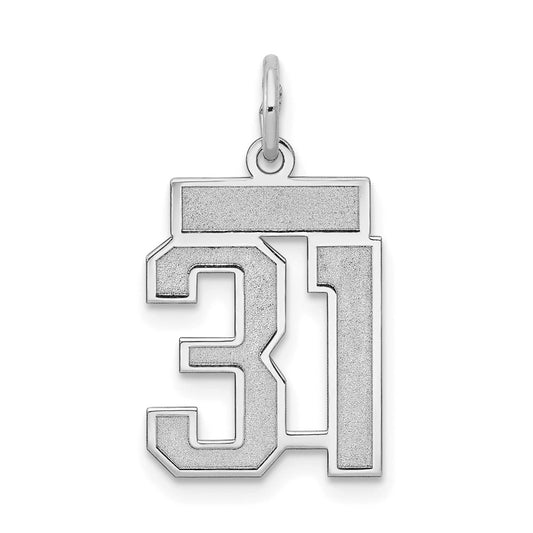 14kw Small Satin Number 31 Charm