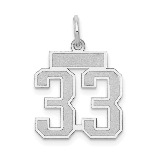 14kw Small Satin Number 33 Charm