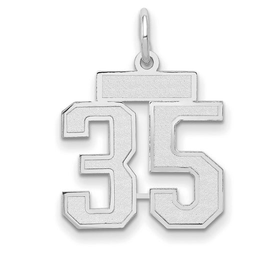 14kw Small Satin Number 35 Charm
