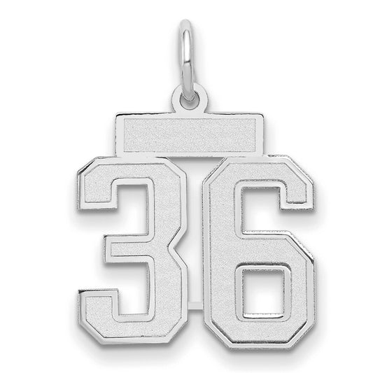 14kw Small Satin Number 36 Charm