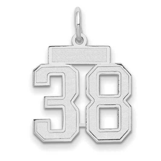 14kw Small Satin Number 38 Charm