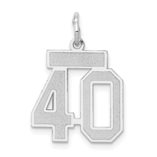 14kw Small Satin Number 40 Charm