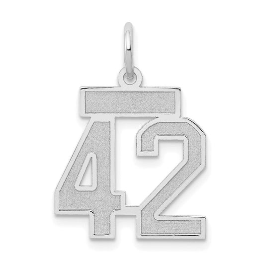 14kw Small Satin Number 42 Charm