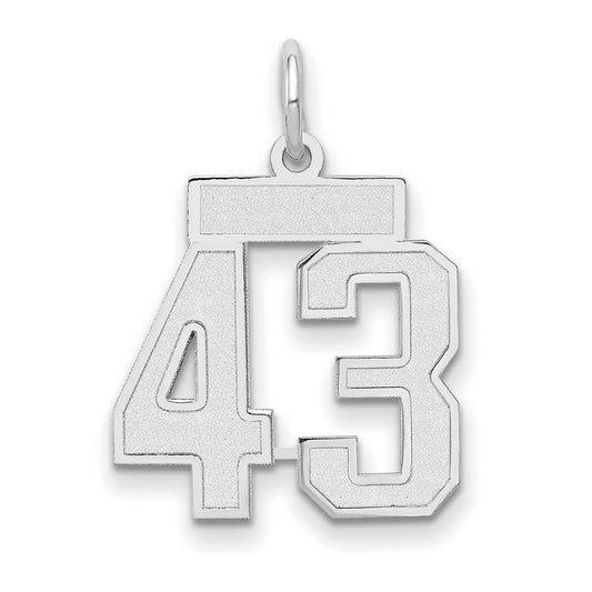 14kw Small Satin Number 43 Charm