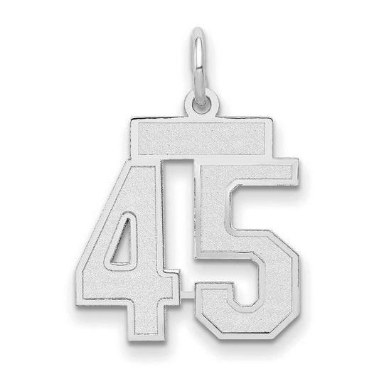 14kw Small Satin Number 45 Charm