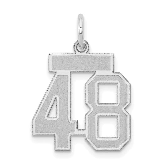 14kw Small Satin Number 48 Charm