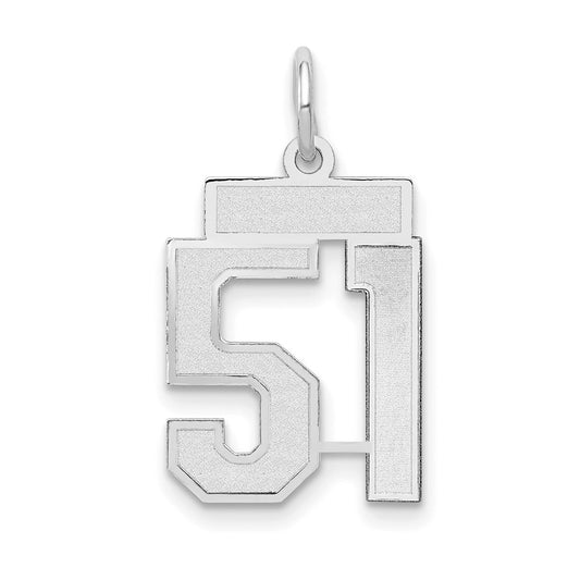 14kw Small Satin Number 51 Charm