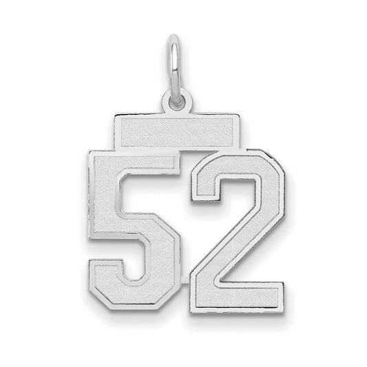 14kw Small Satin Number 52 Charm