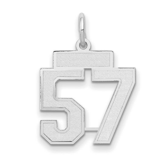 14kw Small Satin Number 57 Charm