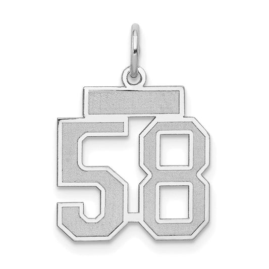 14kw Small Satin Number 58 Charm