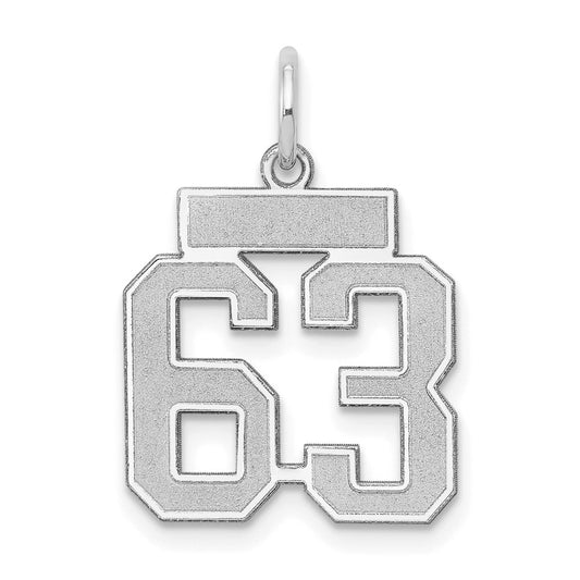 14kw Small Satin Number 63 Charm