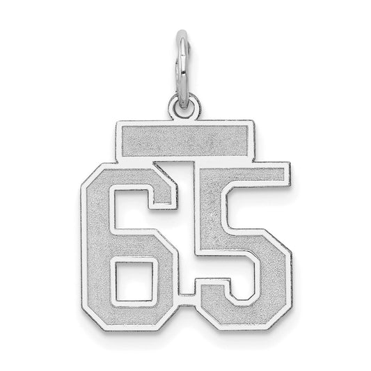14kw Small Satin Number 65 Charm