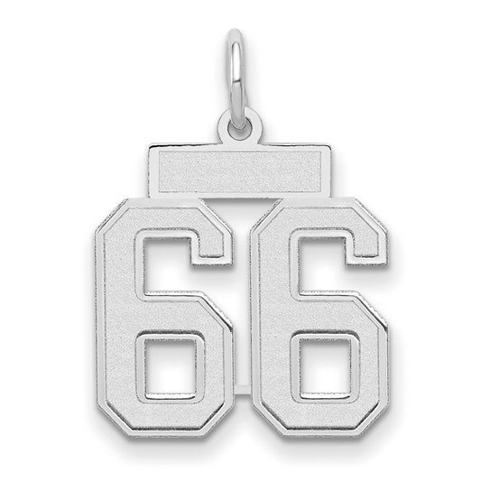 14kw Small Satin Number 66 Charm