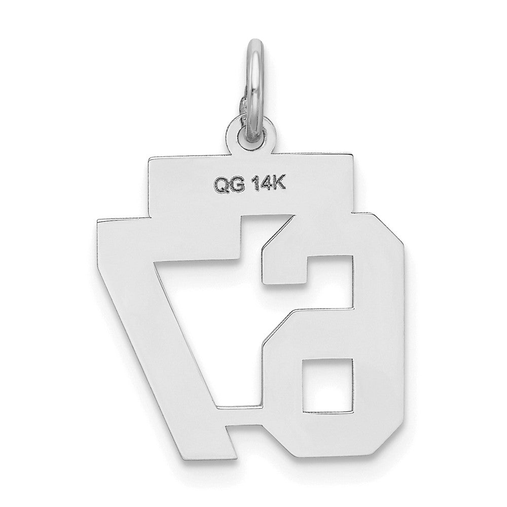 14kw Small Satin Number 67 Charm