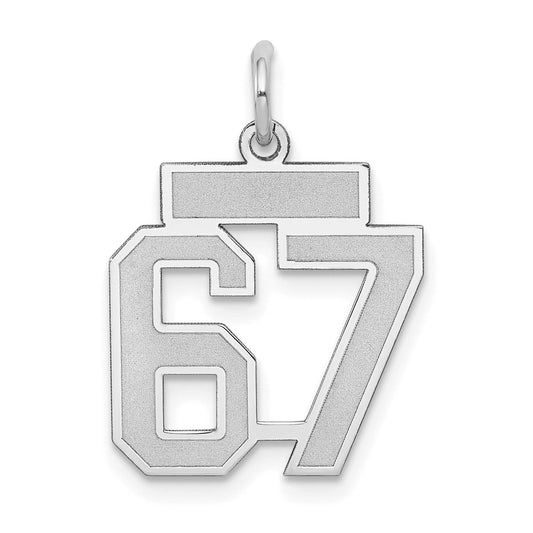 14kw Small Satin Number 67 Charm