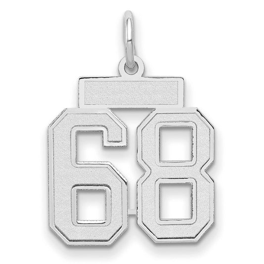 14kw Small Satin Number 68 Charm