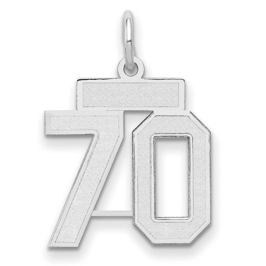 14kw Small Satin Number 70 Charm